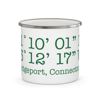 Bridgeport Coordinates Enamel Camping Mug