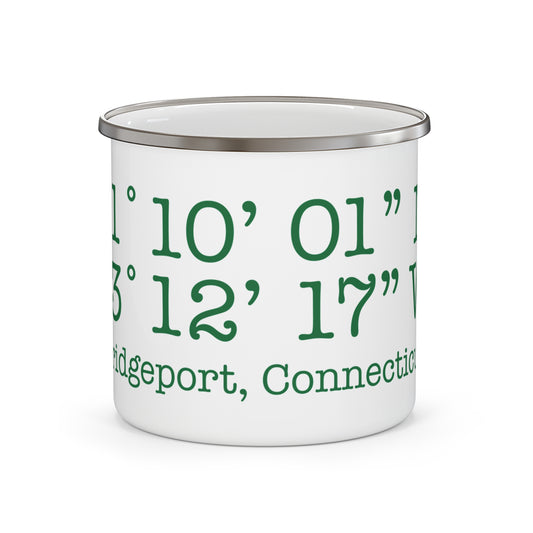 Bridgeport Coordinates Enamel Camping Mug