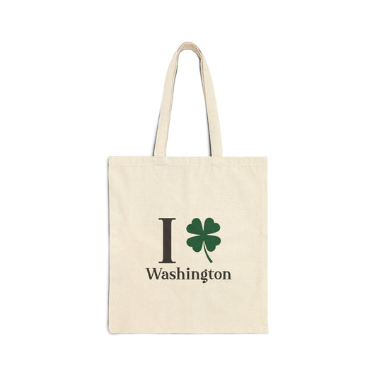 I Clover Washington Cotton Canvas Tote Bag