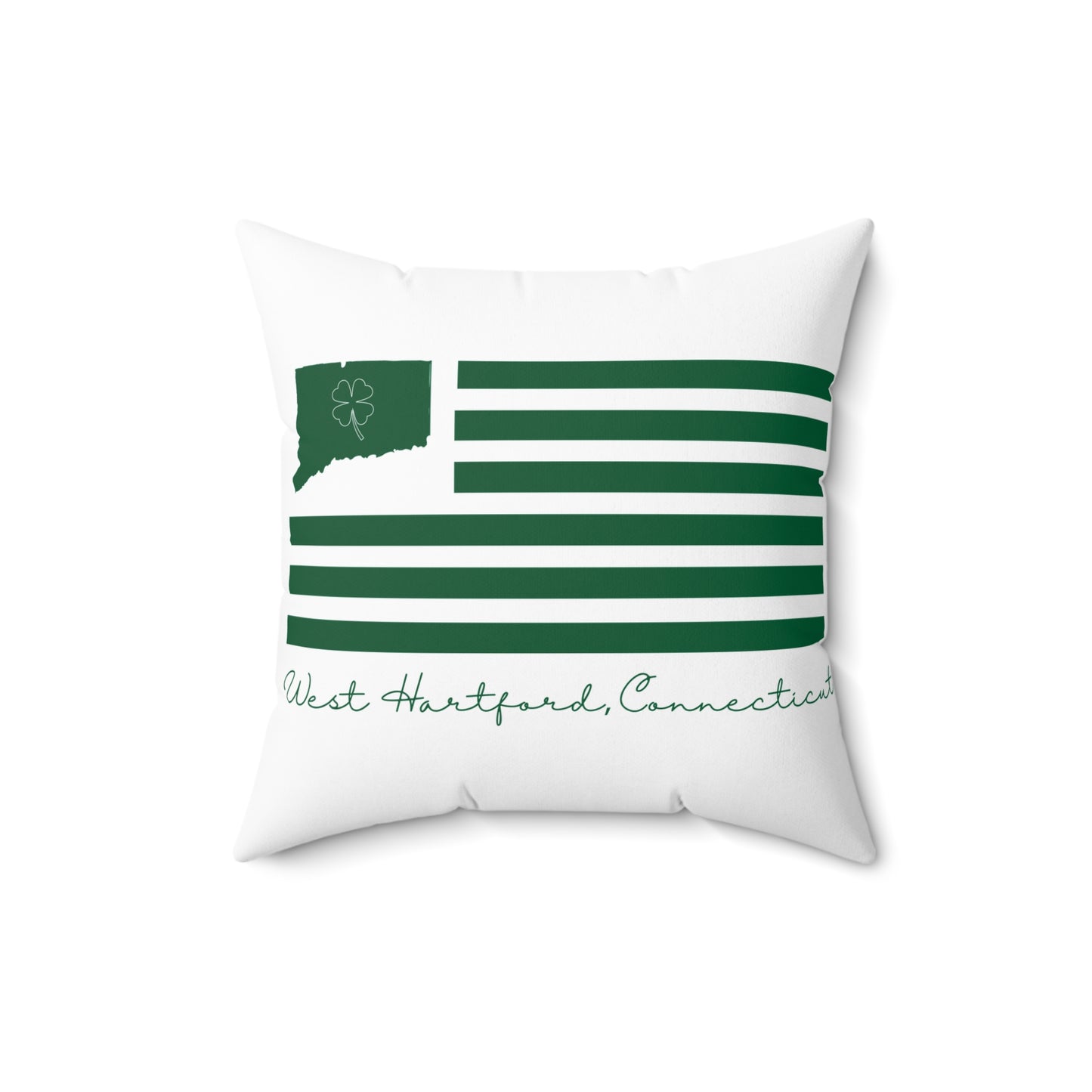 West Hartford Connecticut St. Patrick’s Day Flag Spun Polyester Square Pillow