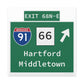 Vintage WCP Exit 68-NE Sign Matte Canvas, Stretched, 1.25"