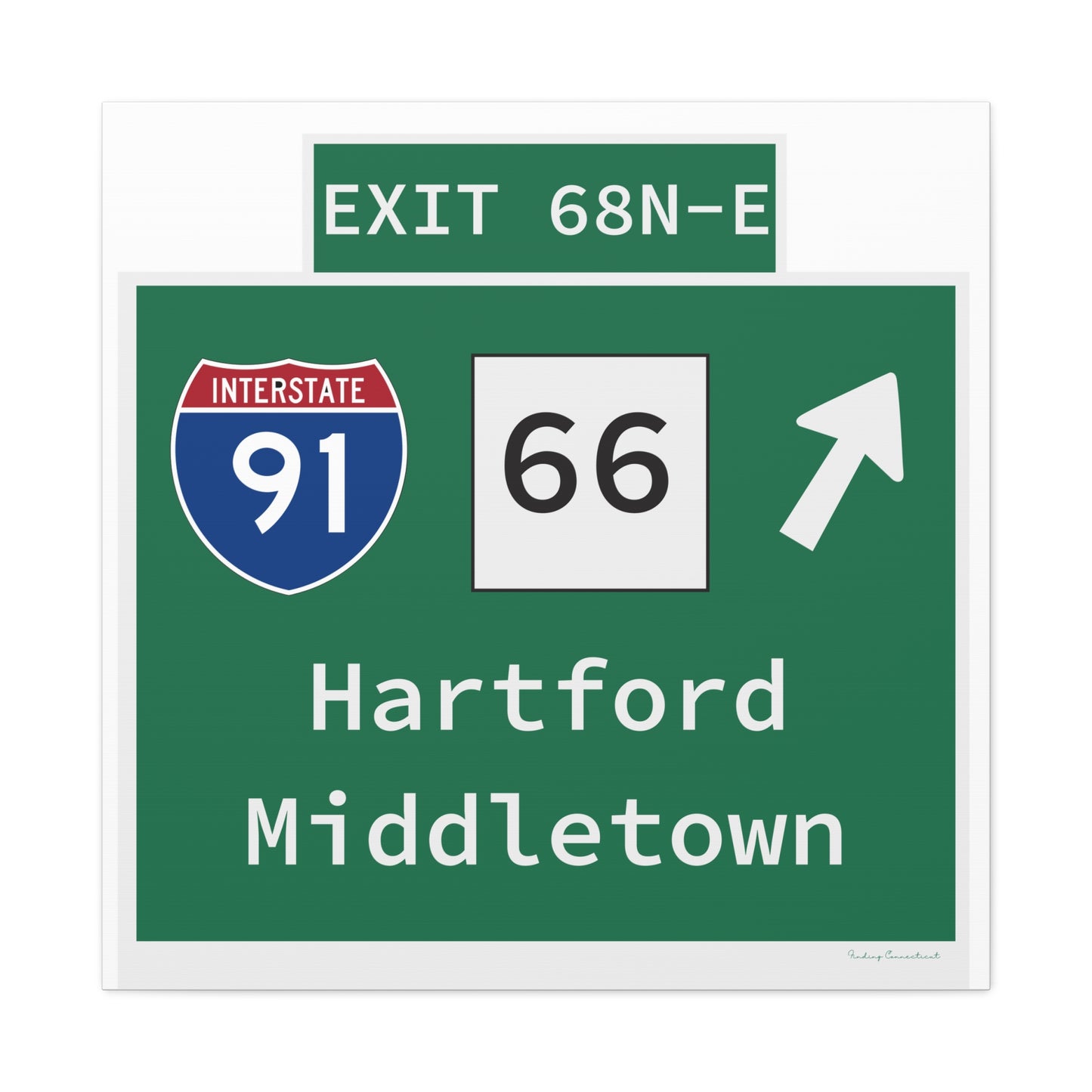 Vintage WCP Exit 68-NE Sign Matte Canvas, Stretched, 1.25"