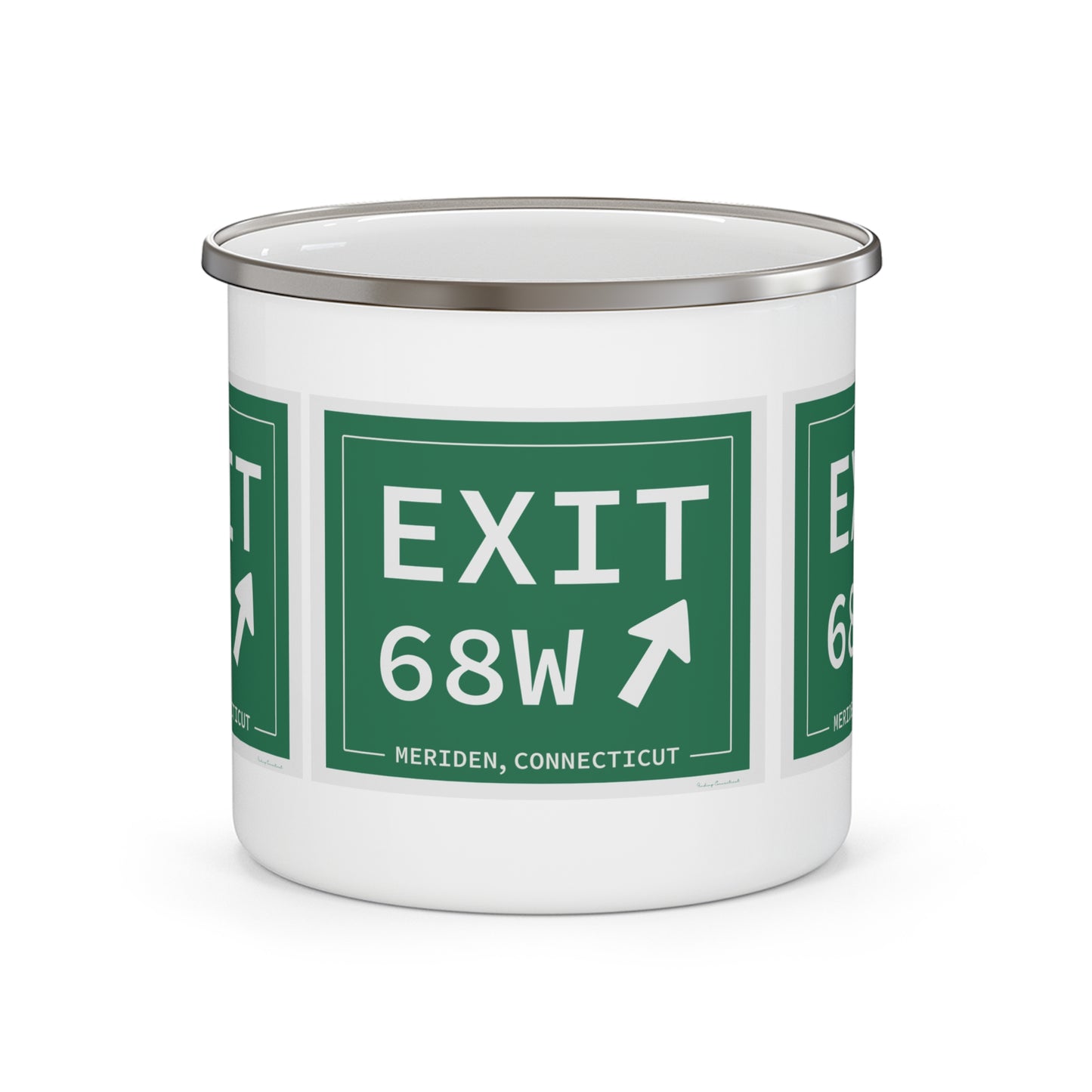 Vintage Exit 68W WCP Sign Enamel Camping Mug