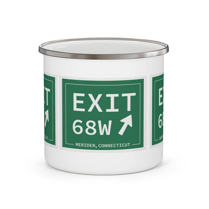Vintage Exit 68W WCP Sign Enamel Camping Mug