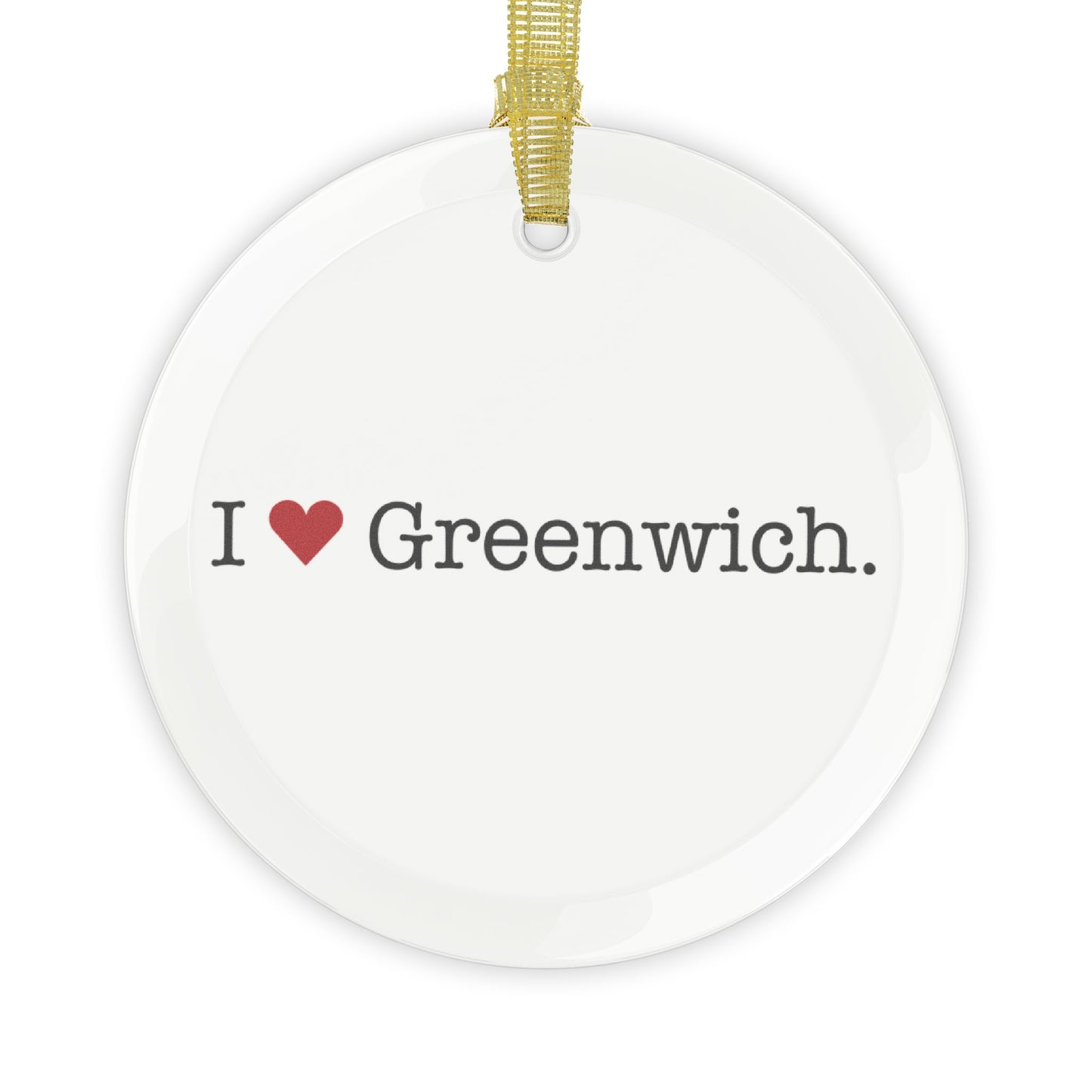 I Heart Greenwich. Glass Ornaments