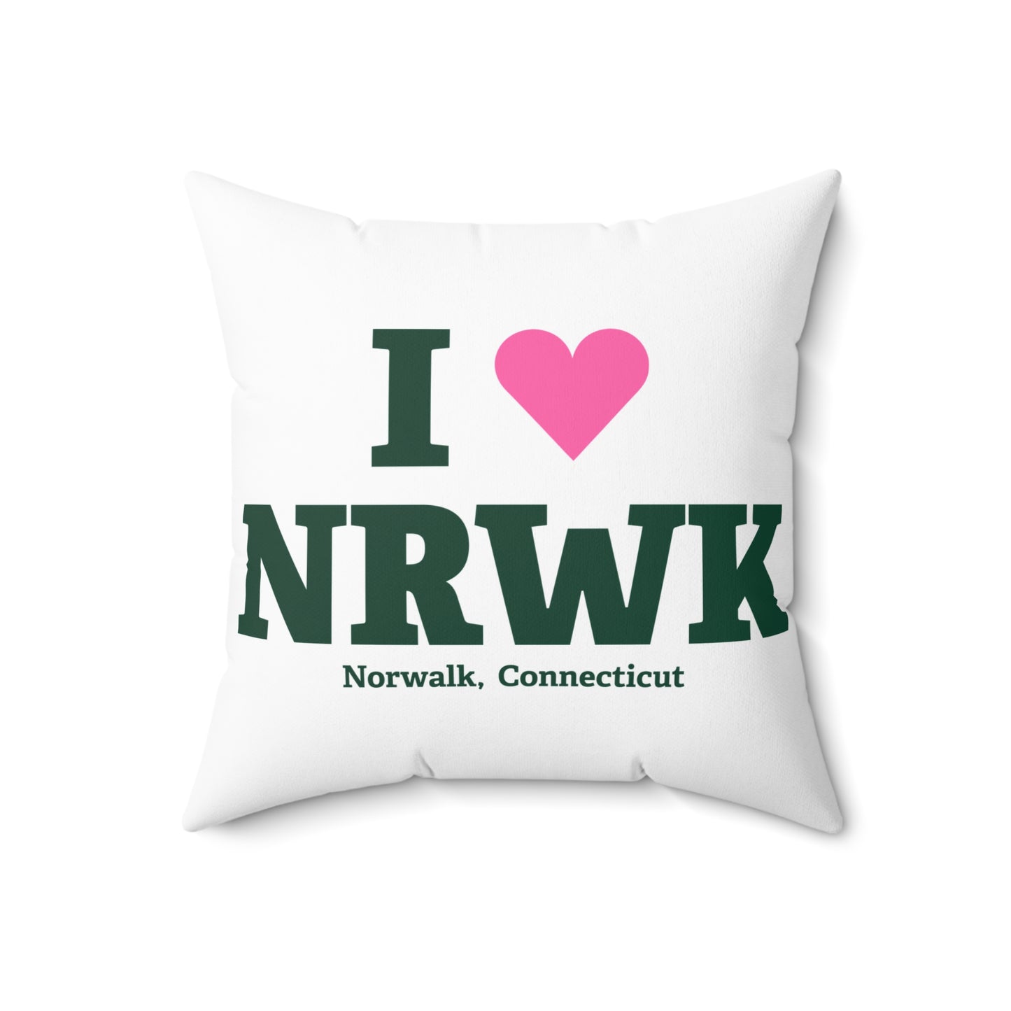 I Heart NRWK Spun Polyester Square Pillow