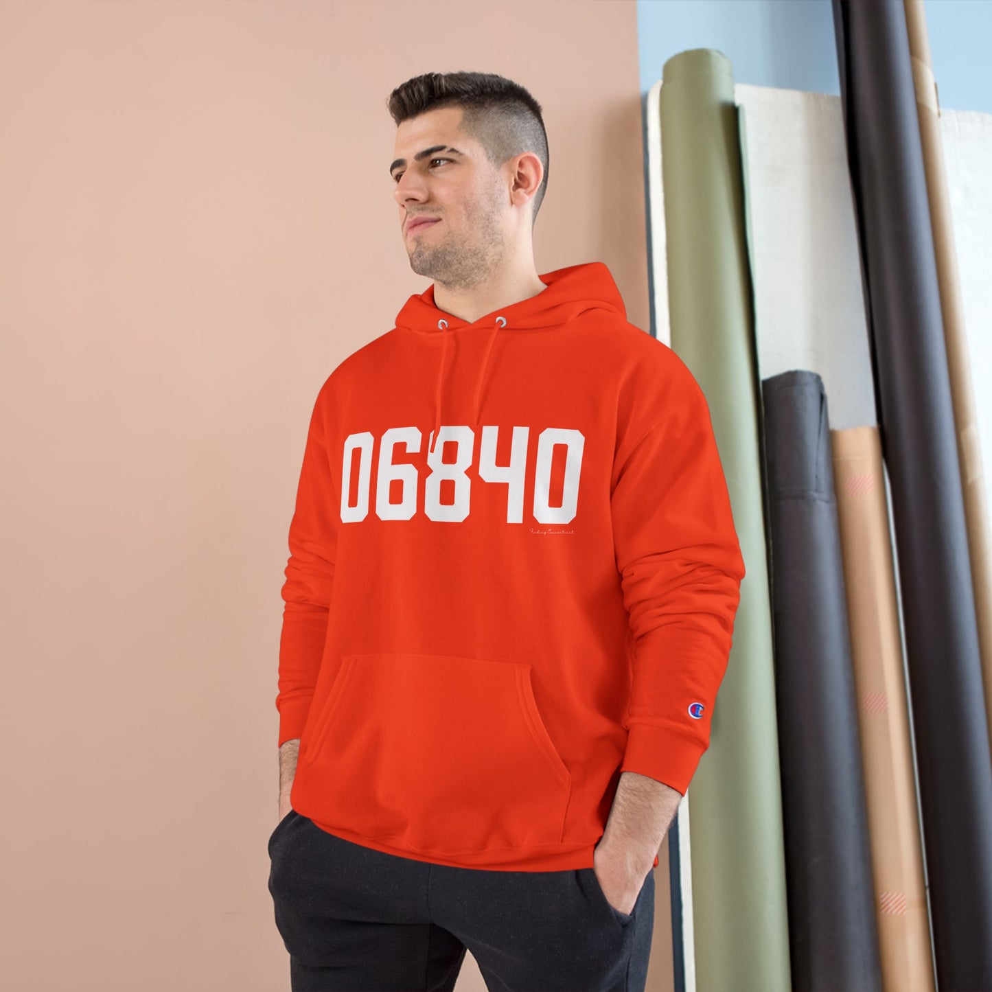 06840 New Canaan CT Zip Code Champion Hoodie Sweatshirt