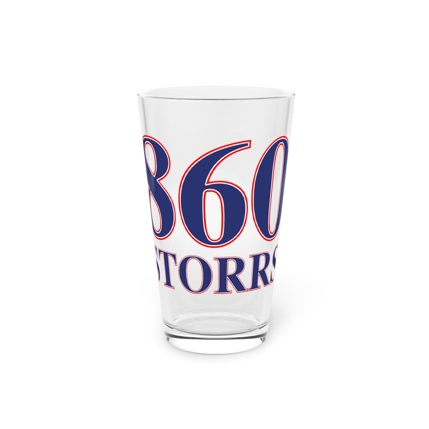 860 Storrs Red, White & Blue Pint Glass, 16oz
