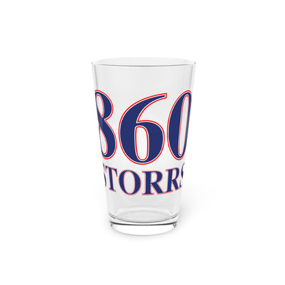 860 Storrs Red, White & Blue Pint Glass, 16oz