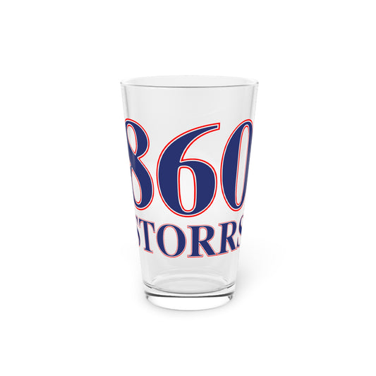 860 Storrs Red, White & Blue Pint Glass, 16oz
