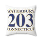 Waterbury 203 Connecticut Polyester Square Pillow