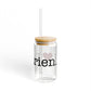 I Heart Darien. Glass Can with Straw and Lid, 16oz