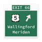 Vintage WCP Exit 66 Sign Matte Canvas, Stretched, 1.25"