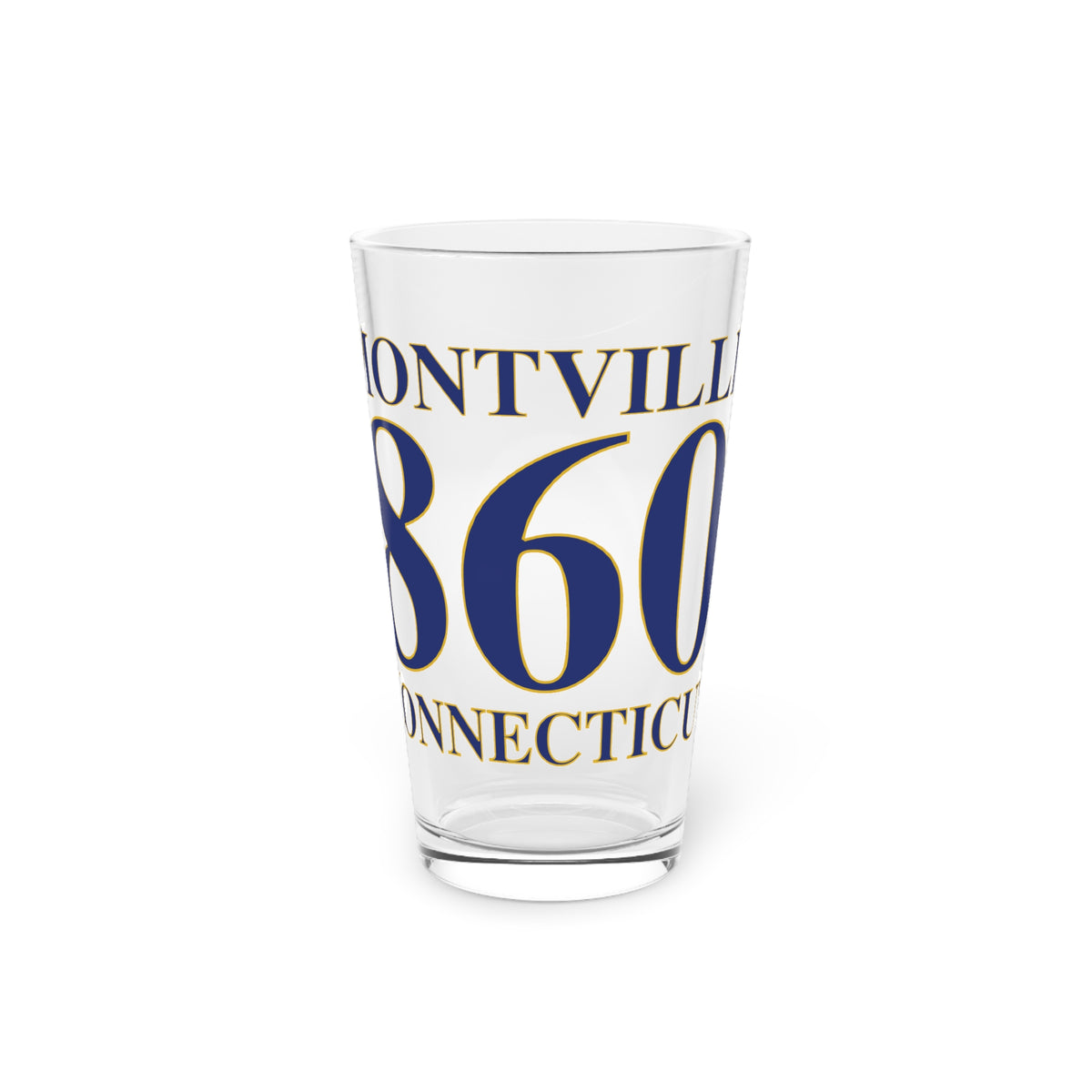 Montville 860 Connecticut  Pint Glass, 16oz