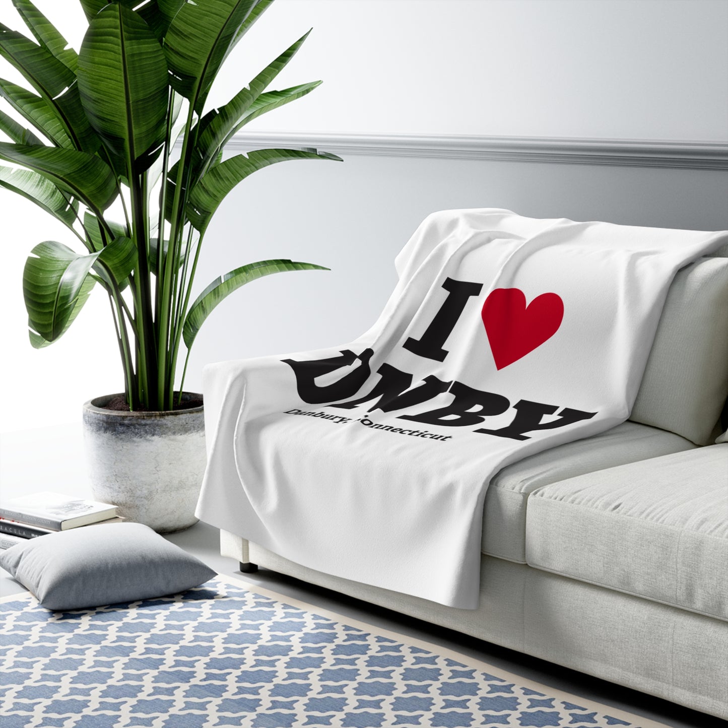 I Heart DNBY Sherpa Fleece Blanket