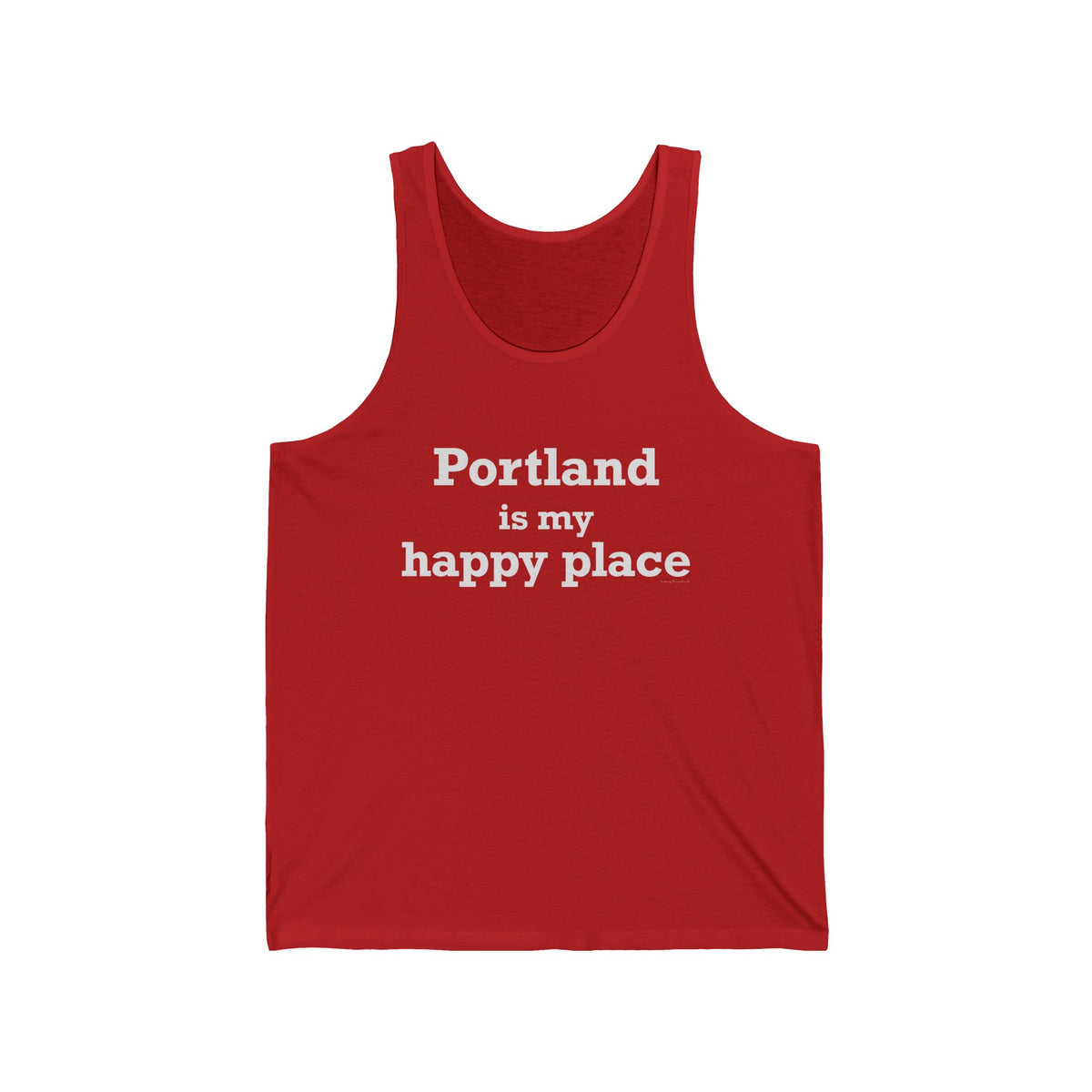 Portland is My Happy Place Unisex Jersey Tank Top