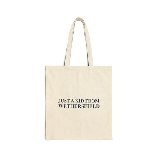 Just a kid from Wethersfield Cotton Canvas Tote Bag