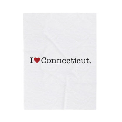 I Heart Connecticut. Velveteen Plush Blanket