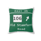 Vintage Merritt Parkway Exit 36 Sign Spun Polyester Square Pillow