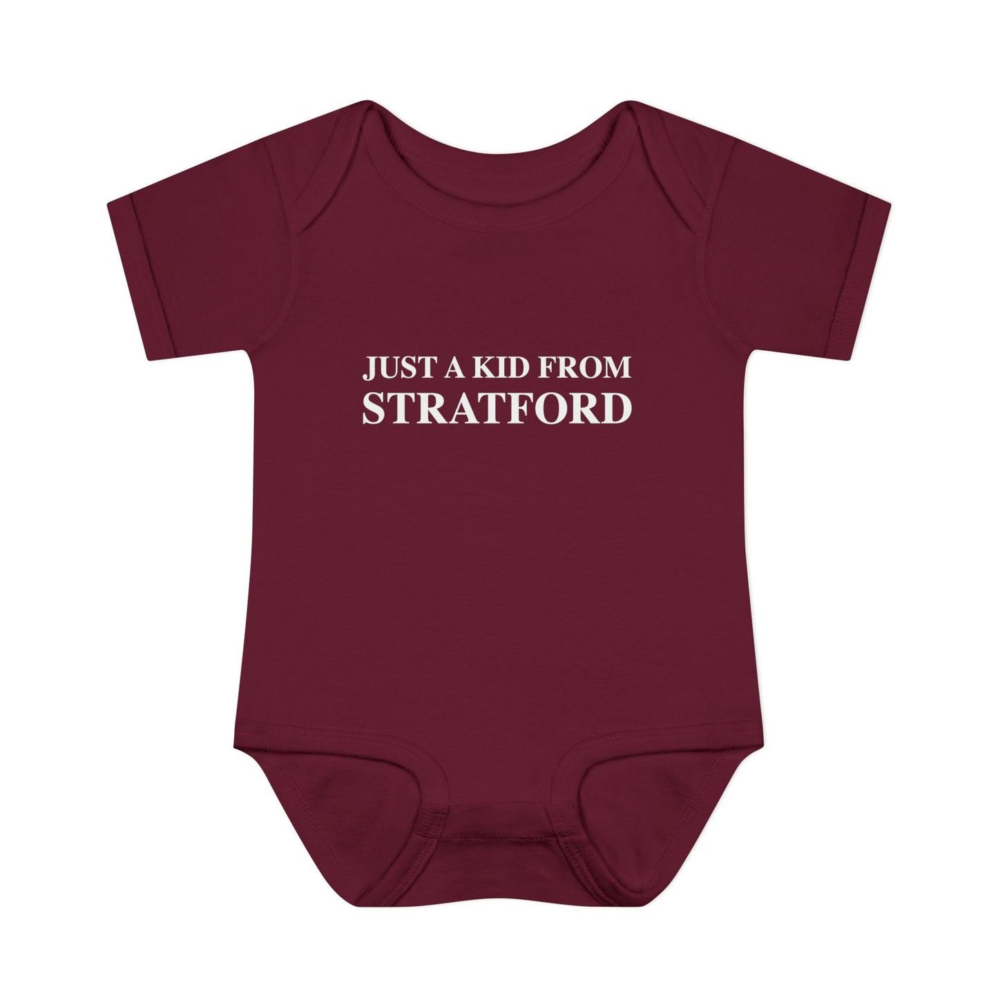 Just a kid from Stratford Infant Baby Rib Bodysuit