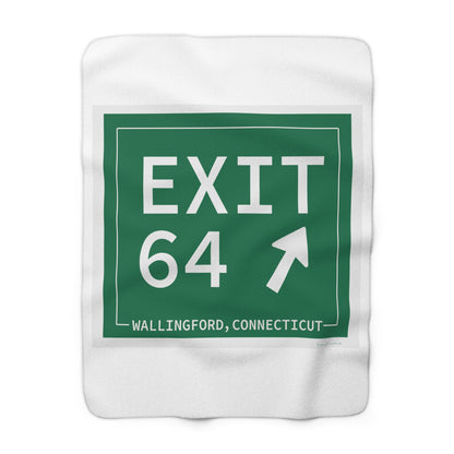 Vintage Exit 64 WCP Sign Sherpa Fleece Blanket