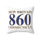 New Britain 860 Connecticut Polyester Square Pillow