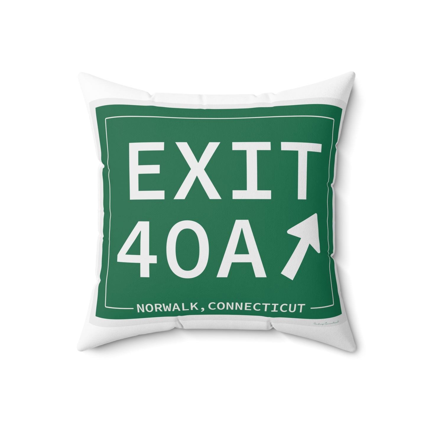 Vintage Exit 40A Merritt Parkway Sign Spun Polyester Square Pillow