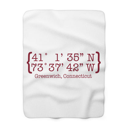 Greenwich Coordinates Sherpa Fleece Blanket