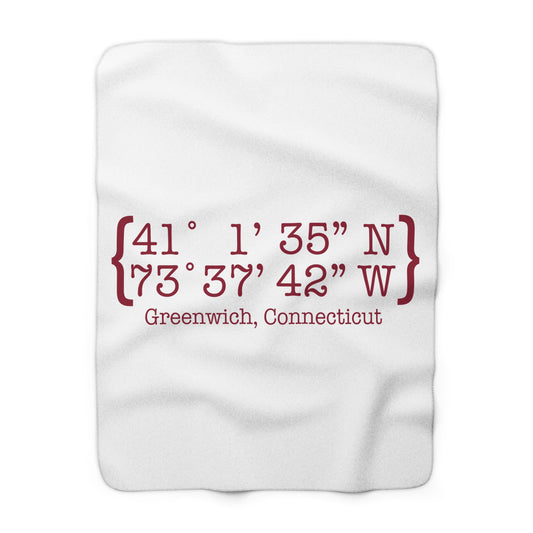 Greenwich Coordinates Sherpa Fleece Blanket