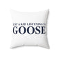 Just a kid listening to Goose Spun Polyester Square Pillow