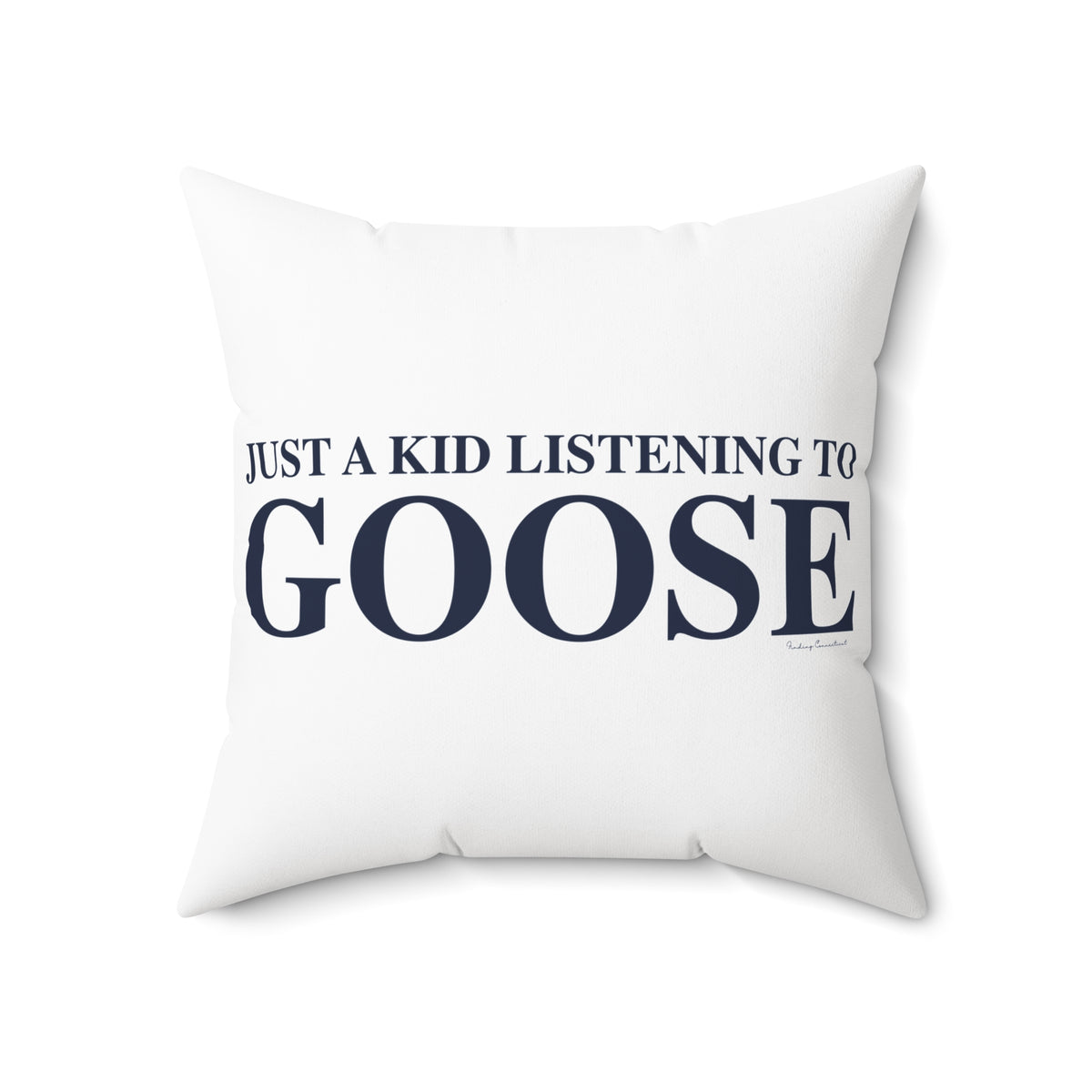 Just a kid listening to Goose Spun Polyester Square Pillow
