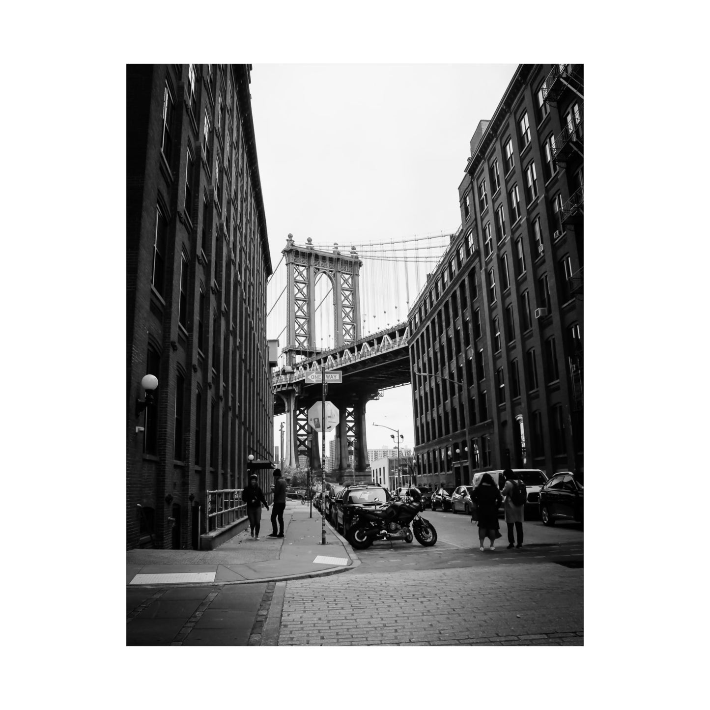 Manhattan Bridge Black and White Matte Vertical Posters