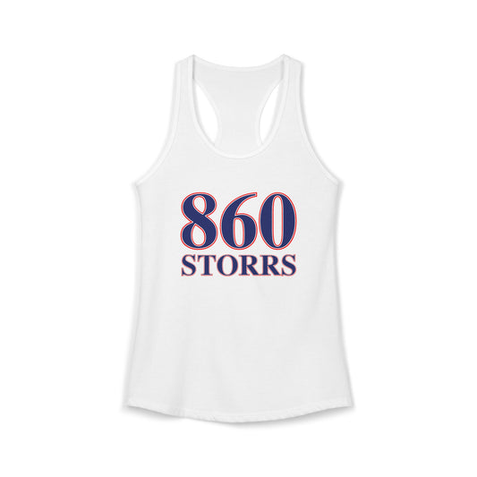 860 Storrs Red, White & Blue Women's Ideal Racerback Tank Top