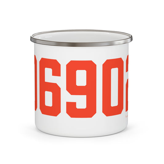 06902 Stamford Connecticut Zip Code Enamel Camping Mug