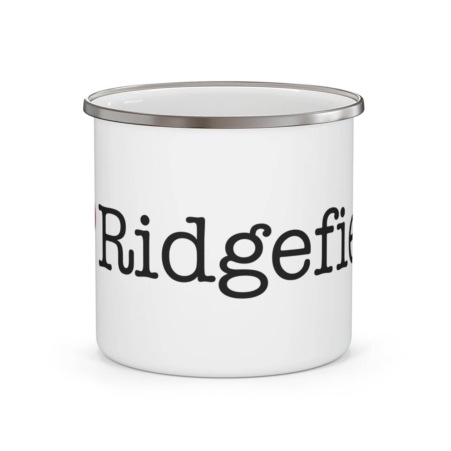 I Heart Ridgefield. Enamel Camping Mug