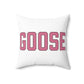 Goose Zip Code Pink & Black Spun Polyester Square Pillow
