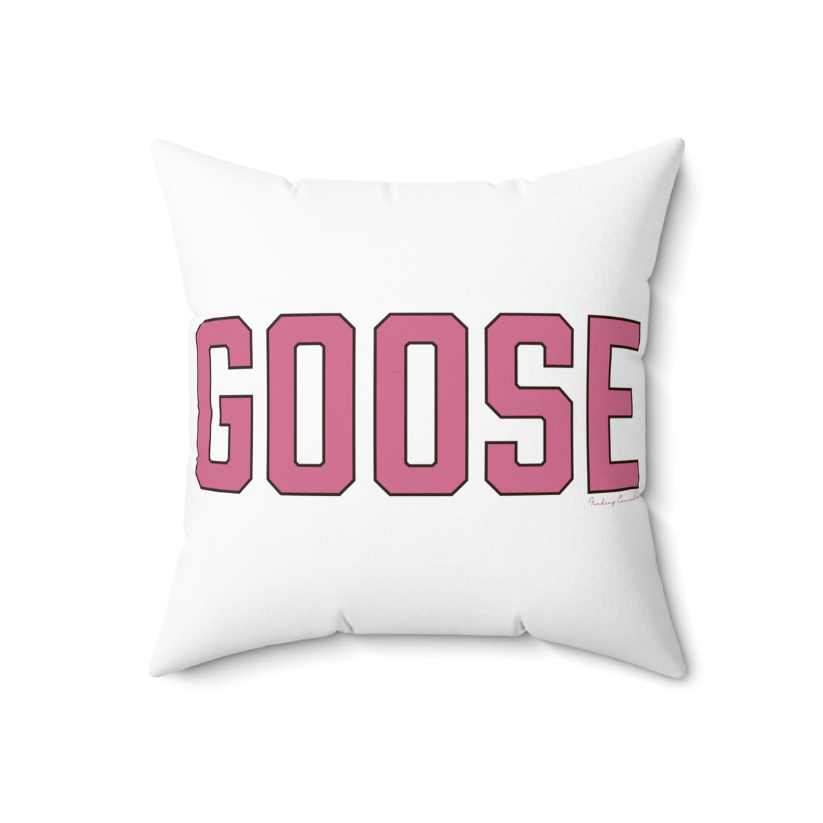 Goose Zip Code Pink & Black Spun Polyester Square Pillow