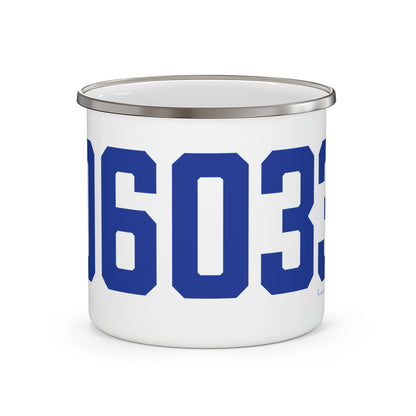 06033 Glastonbury Connecticut Zip Code Enamel Camping Mug