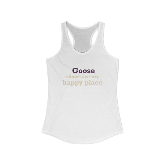 Goose Shows Are My Happy Place - Cream & Purple Women's Ideal Racerback Tank Top