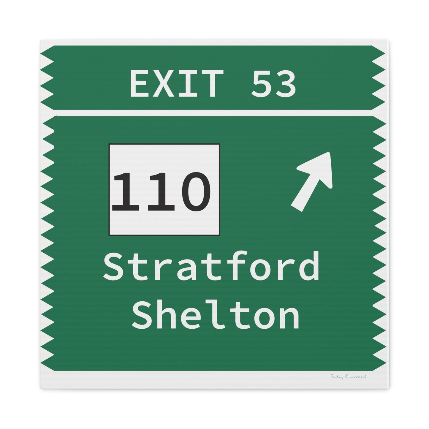 Vintage Merritt Parkway Exit 53 Sign Matte Canvas, Stretched, 1.25"
