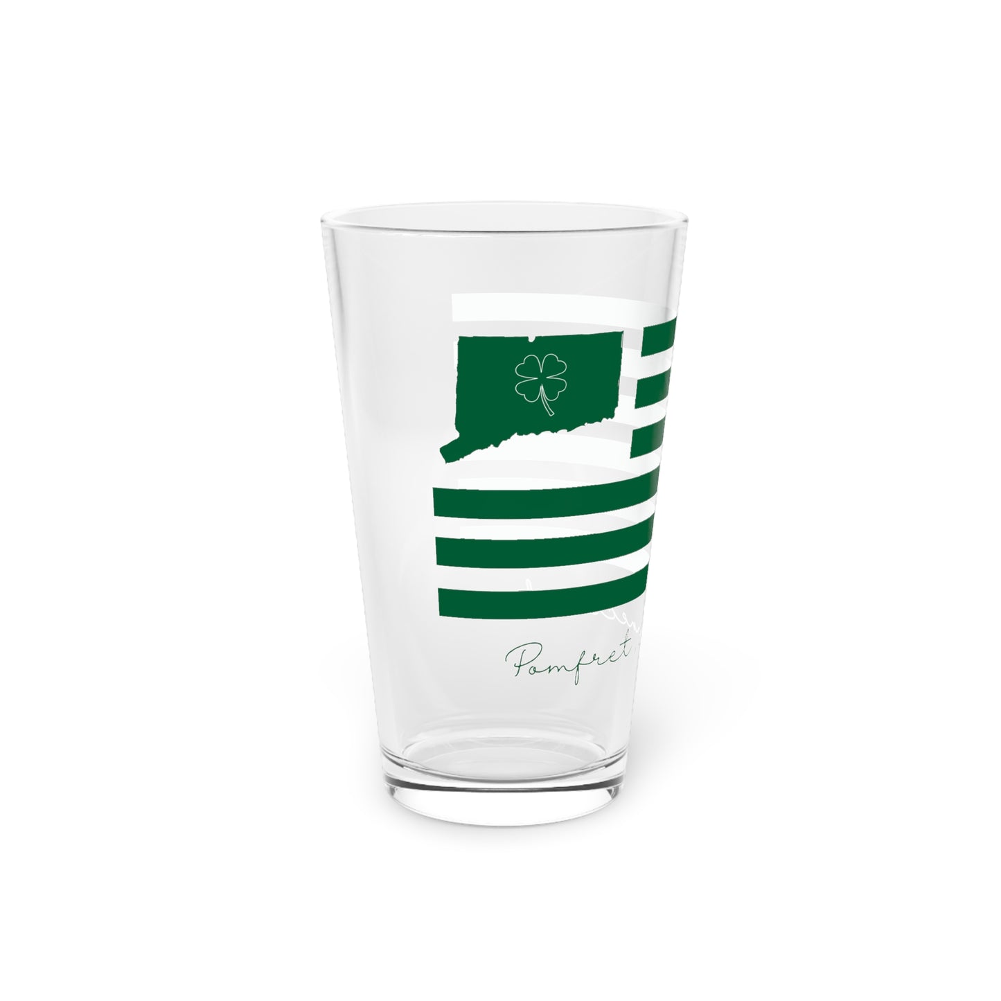 Pomfret Connecticut St. Patrick’s Day Flag Pint Glass, 16oz