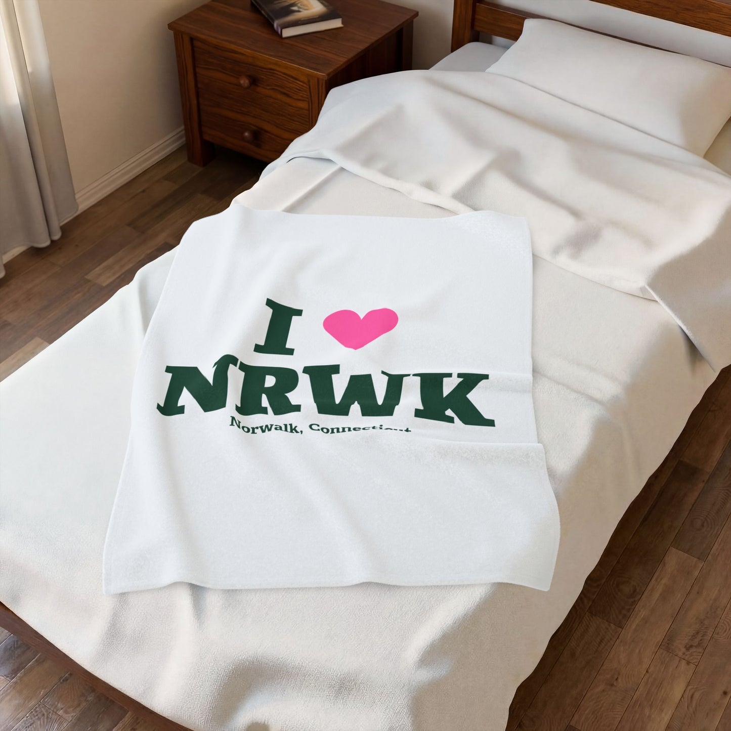 I Heart NRWK Velveteen Plush Blanket