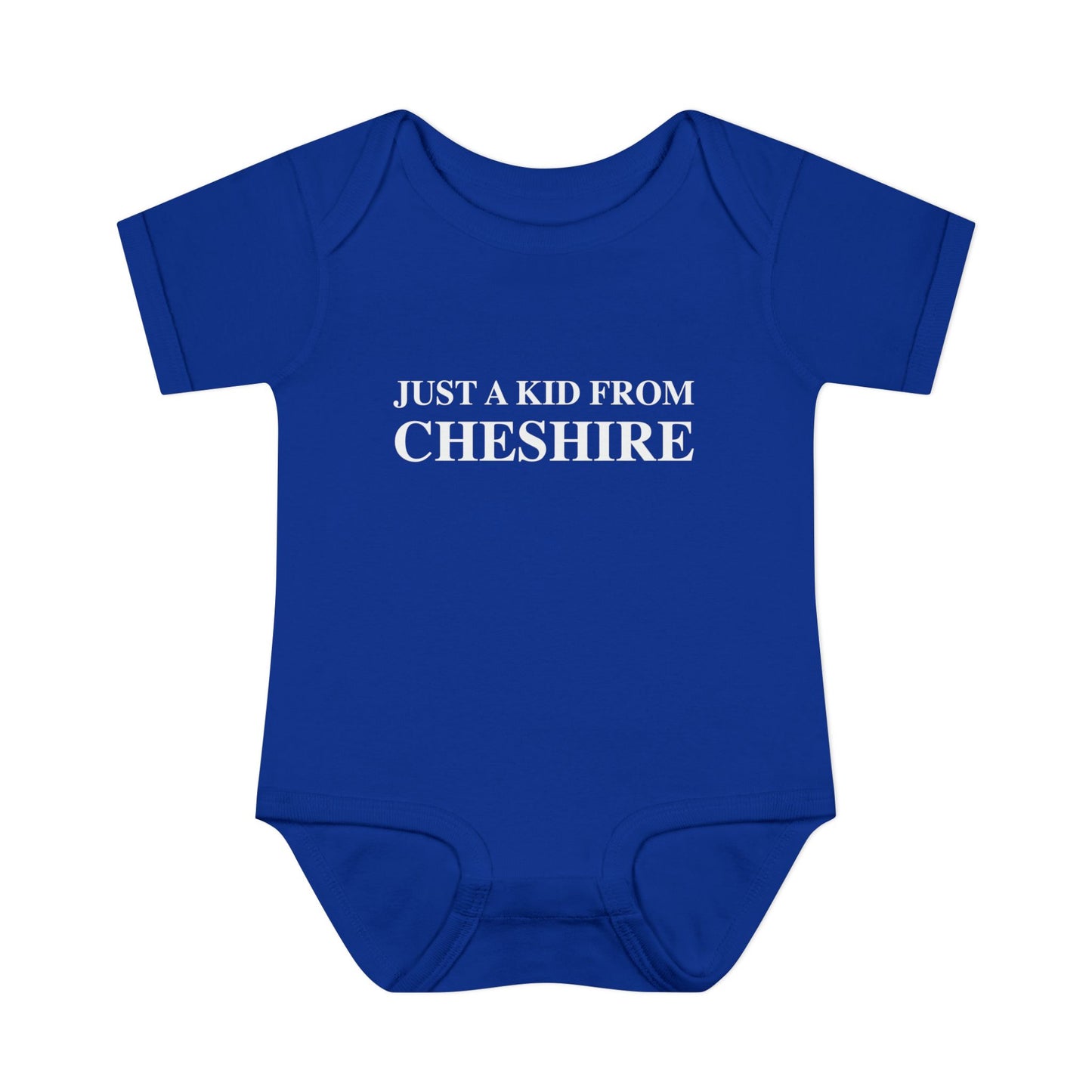 Just a kid from Cheshire Infant Baby Rib Bodysuit