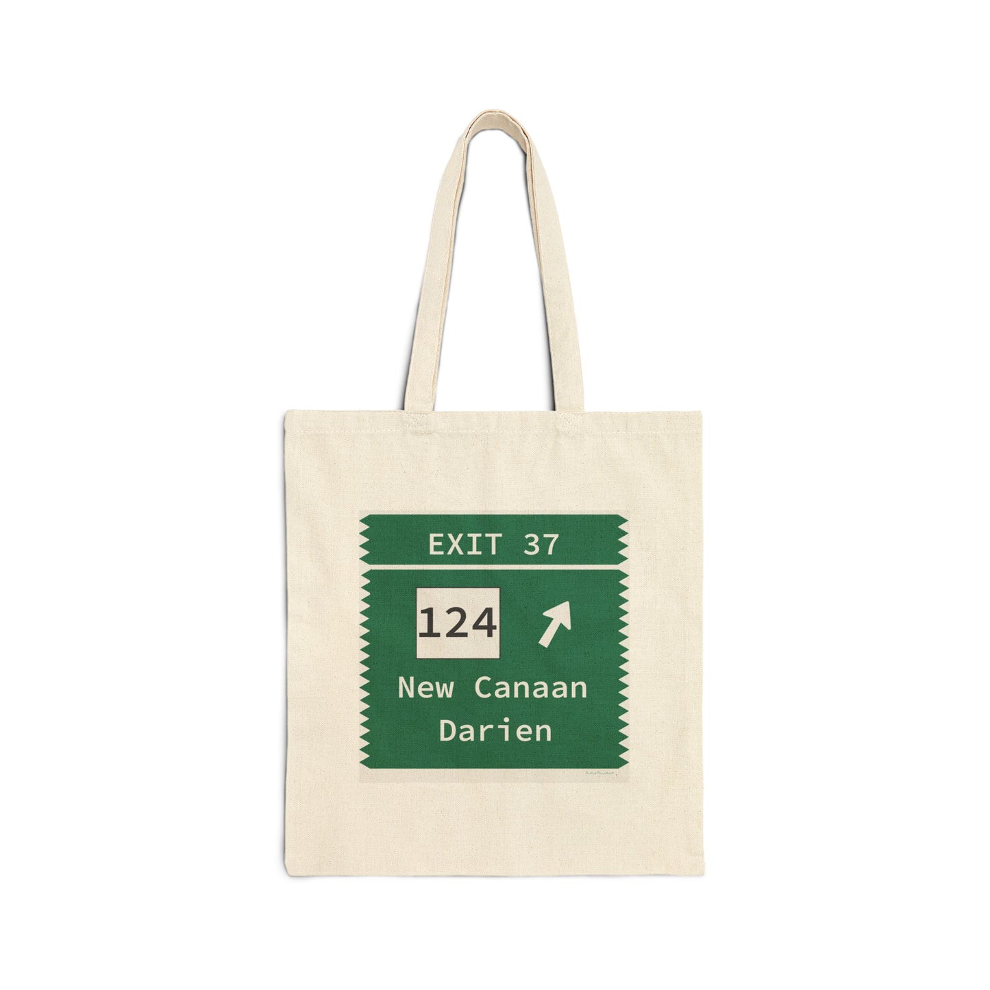 Vintage Merritt Parkway Exit 37 Sign Cotton Canvas Tote Bag
