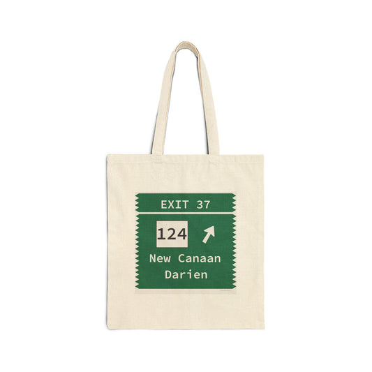 Vintage Merritt Parkway Exit 37 Sign Cotton Canvas Tote Bag