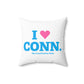 I Heart CONN. Spun Polyester Square Pillow
