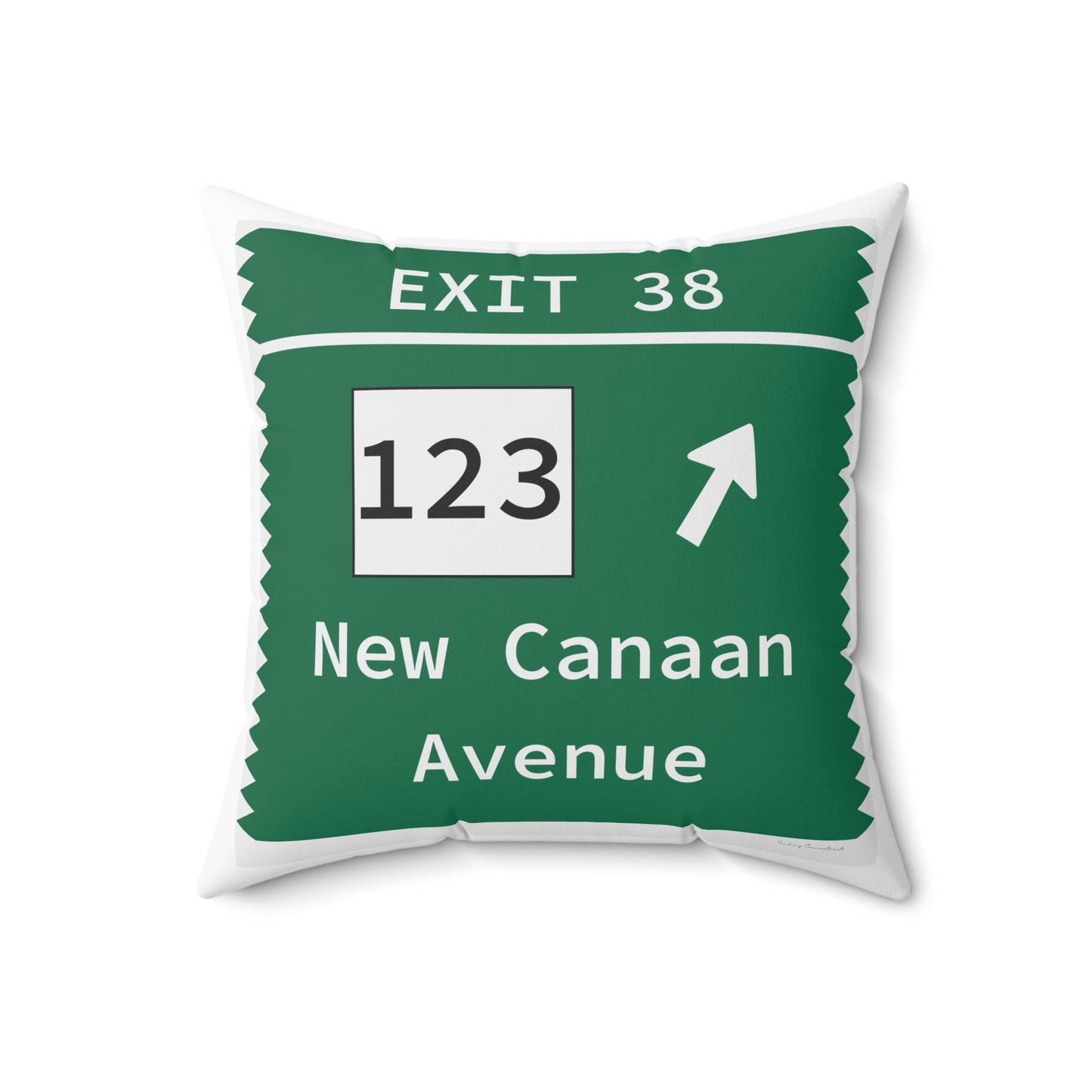 Vintage Merritt Parkway Exit 38 Sign Spun Polyester Square Pillow