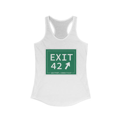 Vintage Exit 42 Merritt Parkway Sign Women's Ideal Racerback Tank Top