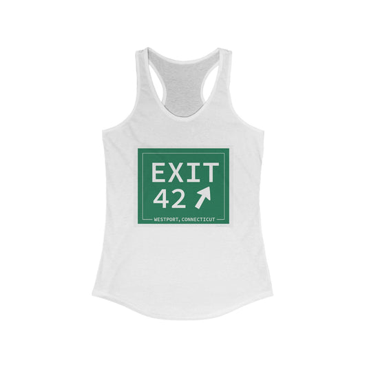 Vintage Exit 42 Merritt Parkway Sign Women's Ideal Racerback Tank Top