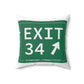 Vintage Exit 34 Merritt Parkway Sign Spun Polyester Square Pillow